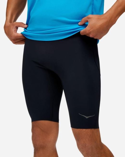 Hoka One One Halblange Novafly Tights für Herren in Black Größe XL | Sporttights & Leggings in Blue für Herren