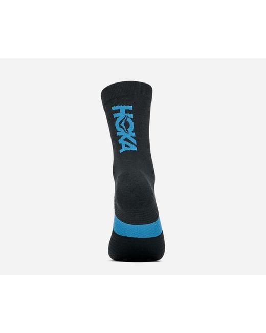 Hoka One One Black Graphic Crew Run Sock