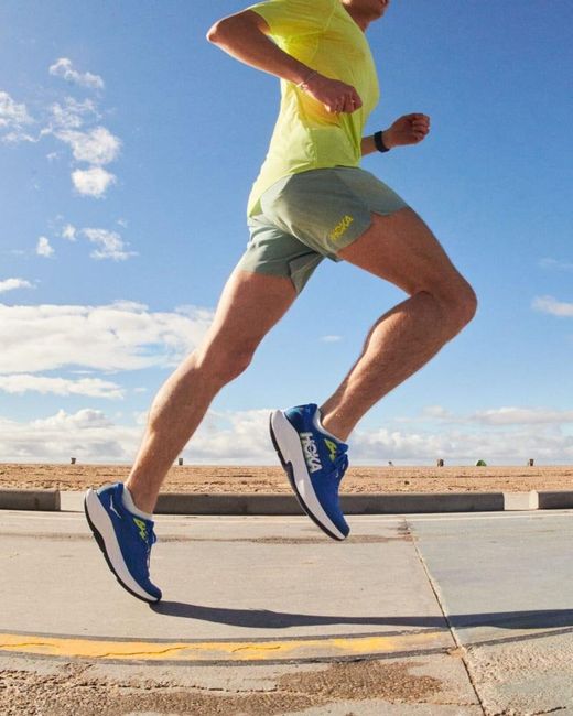 Hoka One One Glide Shorts mit Slip, 13 cm für Herren in Run Print Größe 2XL | Shorts in Blue für Herren