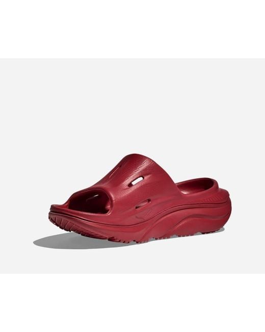 Ora Recovery Slide 3 Chaussures En Taille Hoka One One en coloris Red