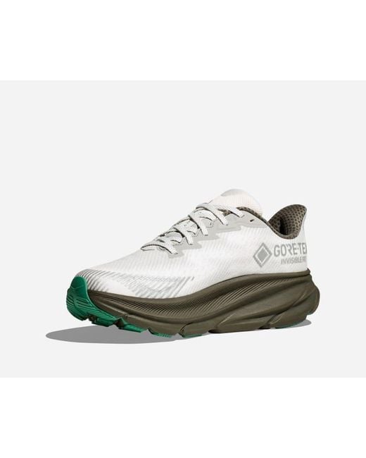 Hoka One One White Stealth/tech Clifton 9 Gore-tex Lifestyle Shoes