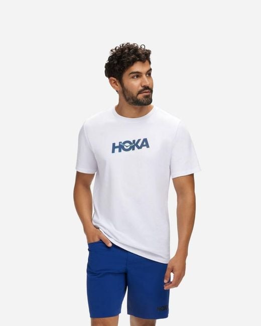 Hoka One One Grafik-T-Shirt für Herren in White Größe S | Kurzarmshirts für Herren