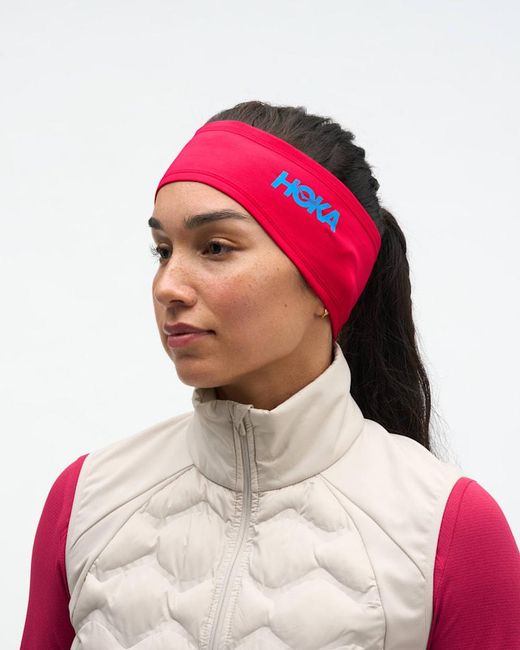 Hoka One One Pink Coldsnap Fleece Headband