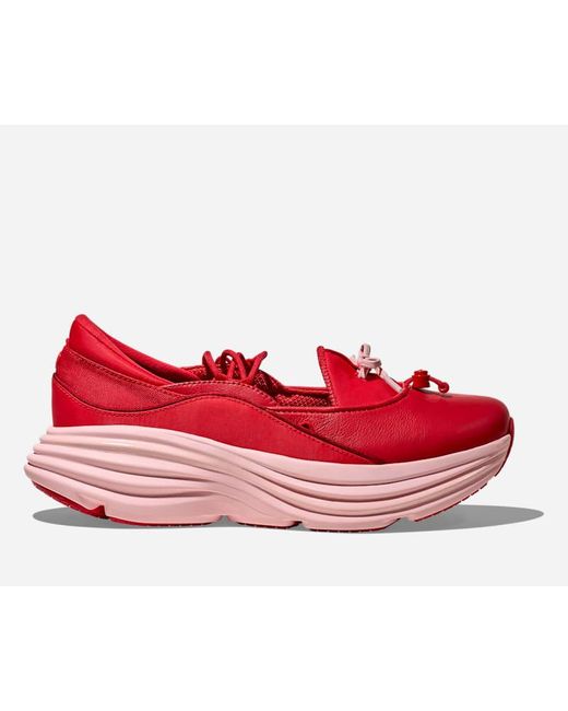 Hoka One One Red Bondi Mary Jane Lifestyle Shoes
