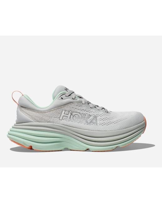 Hoka One One Gray Bondi 8 Running Shoes