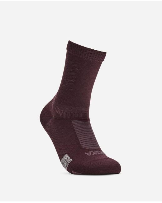 Hoka One One Purple Merino Trail Crew Run Sock