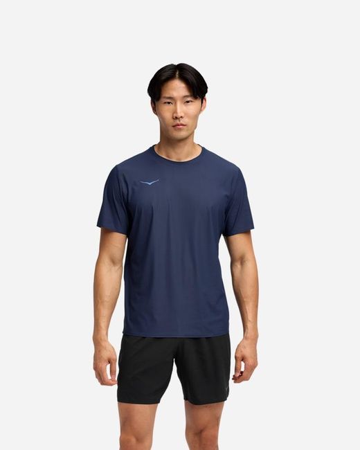 Hoka One One Airolite Kurzarmshirt 2.0 für Herren in Midnight Blue Größe M | Oberteile für Herren