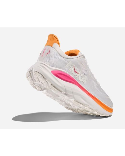 Hoka One One Clifton 10 Schuhe für Damen in White/Electric Rose Größe 36 2/3 | Straße