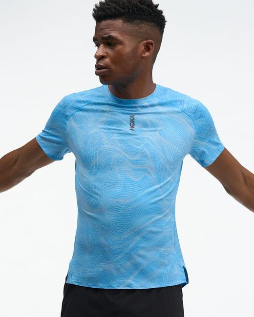 Hoka One One Blue Everyrun Short Sleeve Top for men