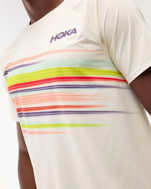 Hoka One One White Race Day Short Sleeve Top for men