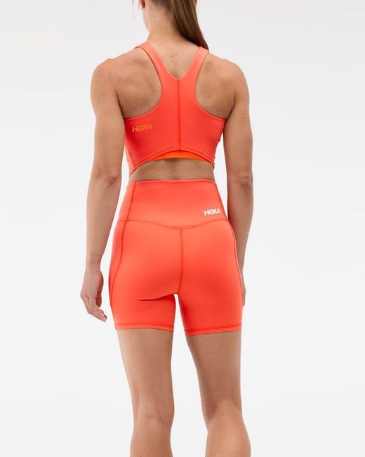Hoka One One Red Elaro 5" Bike Shorts