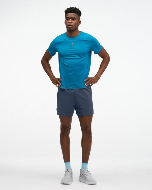 Hoka One One Blue Everyrun Short Sleeve Top for men