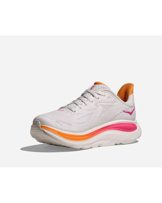 Hoka One One Clifton 10 Schuhe für Damen in White/Electric Rose Größe 36 2/3 | Straße