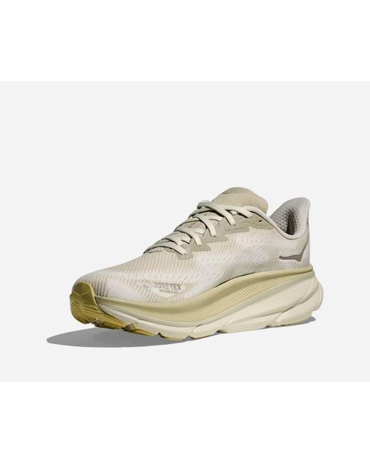 Hoka One One White Clifton 9 Gore-tex Road Running Shoes for men