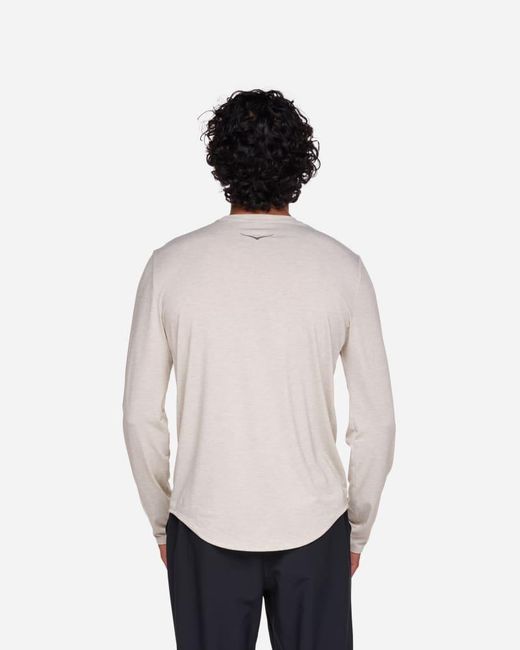 Hoka One One White Essential Ls T-shirt for men