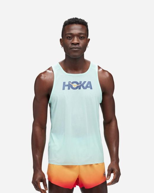 Débardeur de running Airolite pour Homme en Cloudless/Marathon Taille L | T-Shirts À Manches Courtes Hoka One One pour homme en coloris Blue