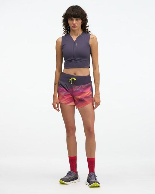 Hoka One One Red Skybreeze Crop Tank Top