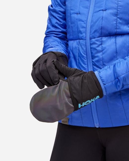 Hoka One One Black Coldsnap Fleece Gloves