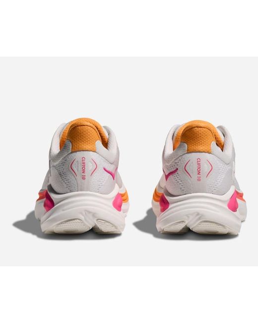 Hoka One One Clifton 10 Schuhe für Damen in White/Electric Rose Größe 36 2/3 | Straße