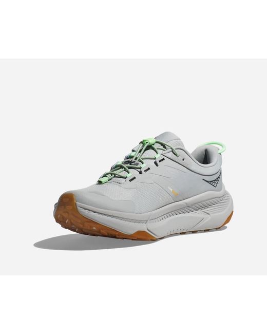Hoka One One Gray Transport Schuhe für Herren in Harbor Mist/Lime Glow Größe 40 2/3 | Wandern