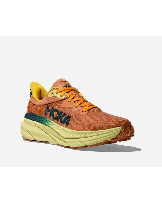 Hoka One One Challenger 7 Schuhe für Herren in Terra Cotta/Yuzu Größe 41 1/3 | Straße in Yellow für Herren