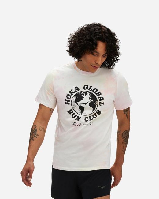 Hoka One One White Graphic Short-sleeve Print for men