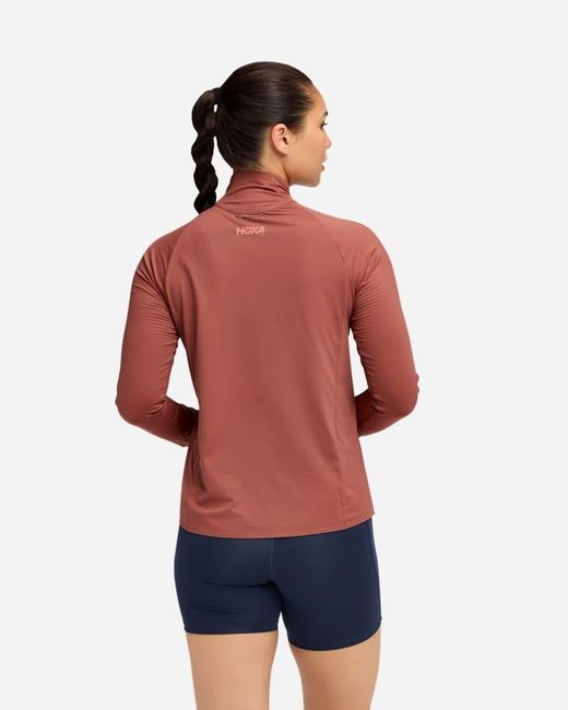 Hoka One One Red Glidetech Quarter Zip Jacket