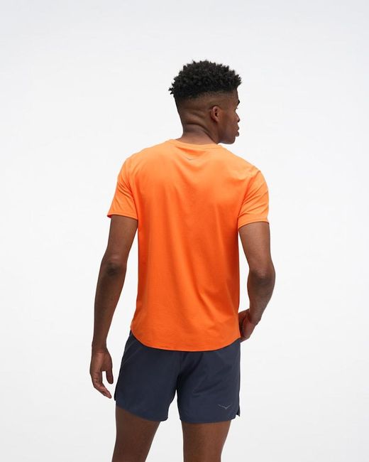 Hoka One One Orange Everyrun Short Sleeve Top for men