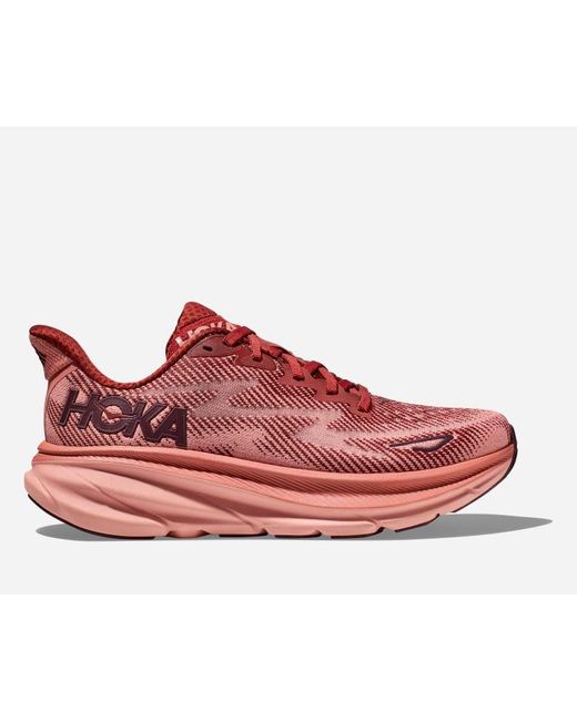 Hoka One One Red Clifton 9 Running Shoes
