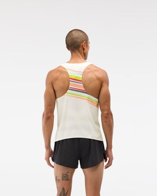Hoka One One White Race Day Singlet for men