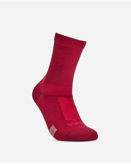 Hoka One One Red Merino Trail Crew Run Sock