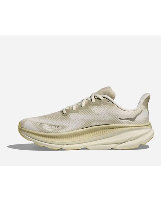 Hoka One One White Clifton 9 Gore-tex Road Running Shoes for men