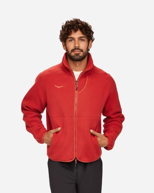 Hoka One One Ridgetop Fleecetop mit Reißverschluss für Herren in Rust Größe XL | Fleece Und Hoodies in Red für Herren