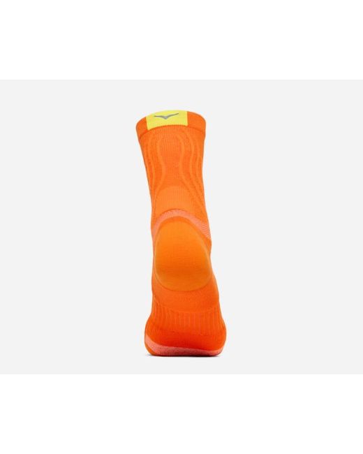 Hoka One One Orange Bondi Quarter Laufsocke in Electric Tangerine Größe L | Socken