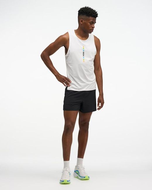 Hoka One One White Everyrun Tank Top for men
