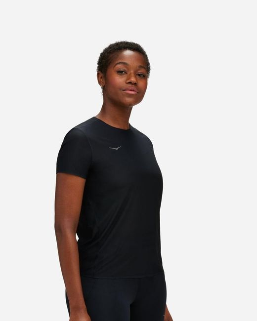 Hoka One One Black Airolite Run Short Sleeve Top
