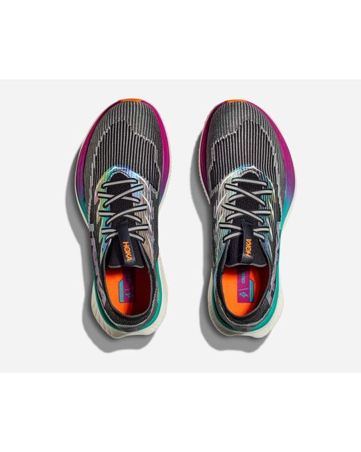 Hoka One One Blue Cielo X1 Schuhe in Black/Electric Aqua Größe 38 | Wettkampf