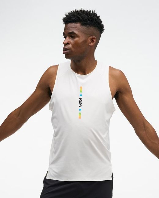 Hoka One One White Everyrun Tank Top for men