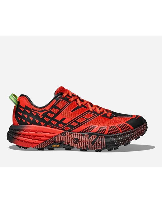 Hoka One One Red Speedgoat 2 Trail Shoes