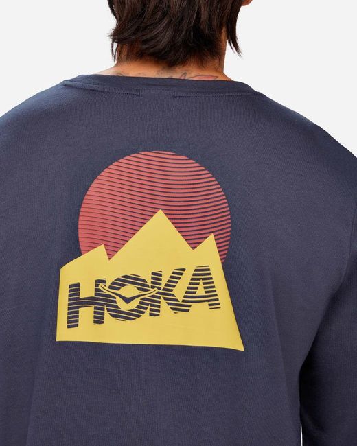 Hoka One One Blue Graphic Ls T-shirt
