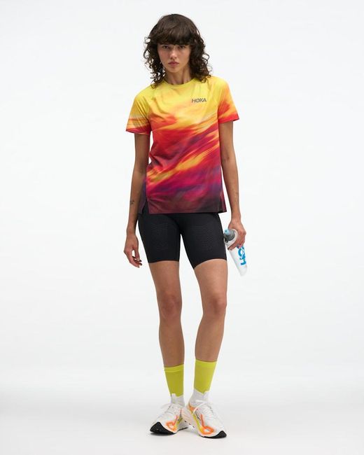 Hoka One One Red Race Day Short Sleeve Top