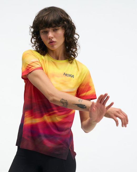 Hoka One One Red Race Day Short Sleeve Top