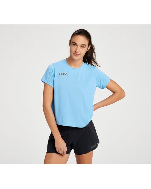 Short Sleeve pour Femme en All Aboard Taille L | T-Shirts À Manches Courtes Hoka One One en coloris Blue