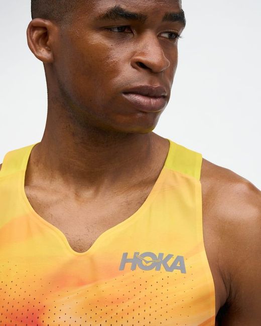 Hoka One One Red Race Day Singlet for men