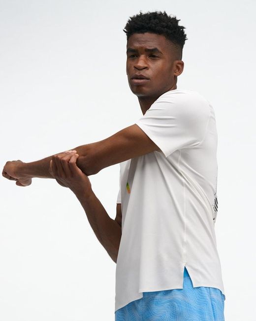 Hoka One One White Everyrun Short Sleeve Top for men