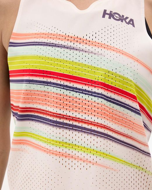 Hoka One One White Race Day Singlet
