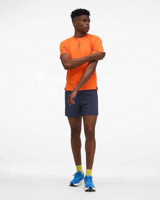Hoka One One Orange Everyrun Short Sleeve Top for men