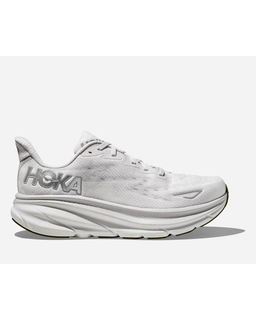 Hoka One One White Clifton 9 Road Running Shoes