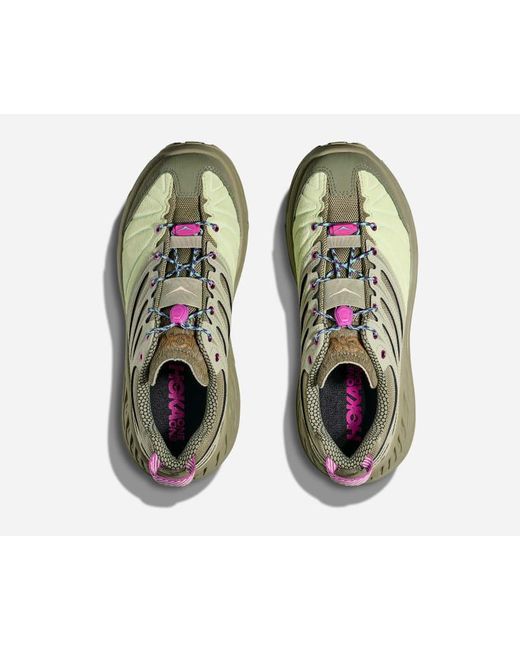 Hoka One One Green Elite Terrain System Stinson EVO OG Schuhe in Sea Moss/Luna Moth Größe 38 | Lifestyle