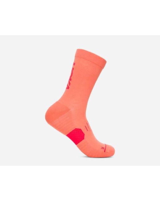 Hoka One One Red Graphic Crew Run Sock